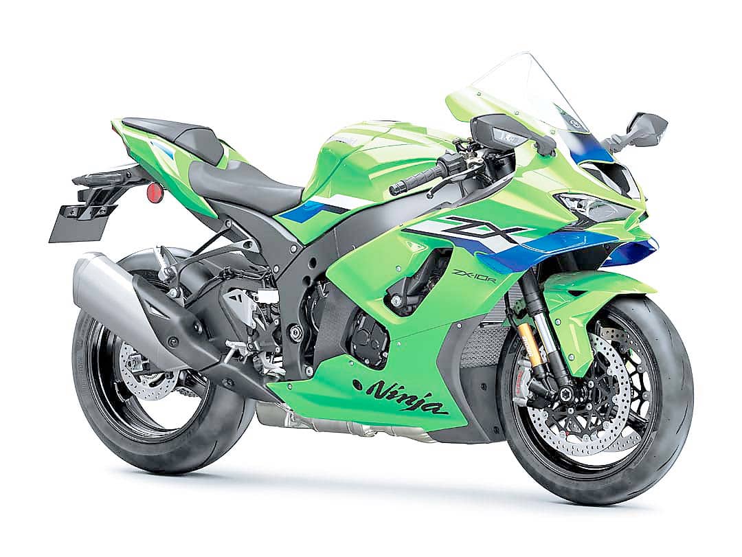 DOWNFORCE increases on the Ninja ZX-10R with larger integrated winglets and race-driven aerodynamic updates.