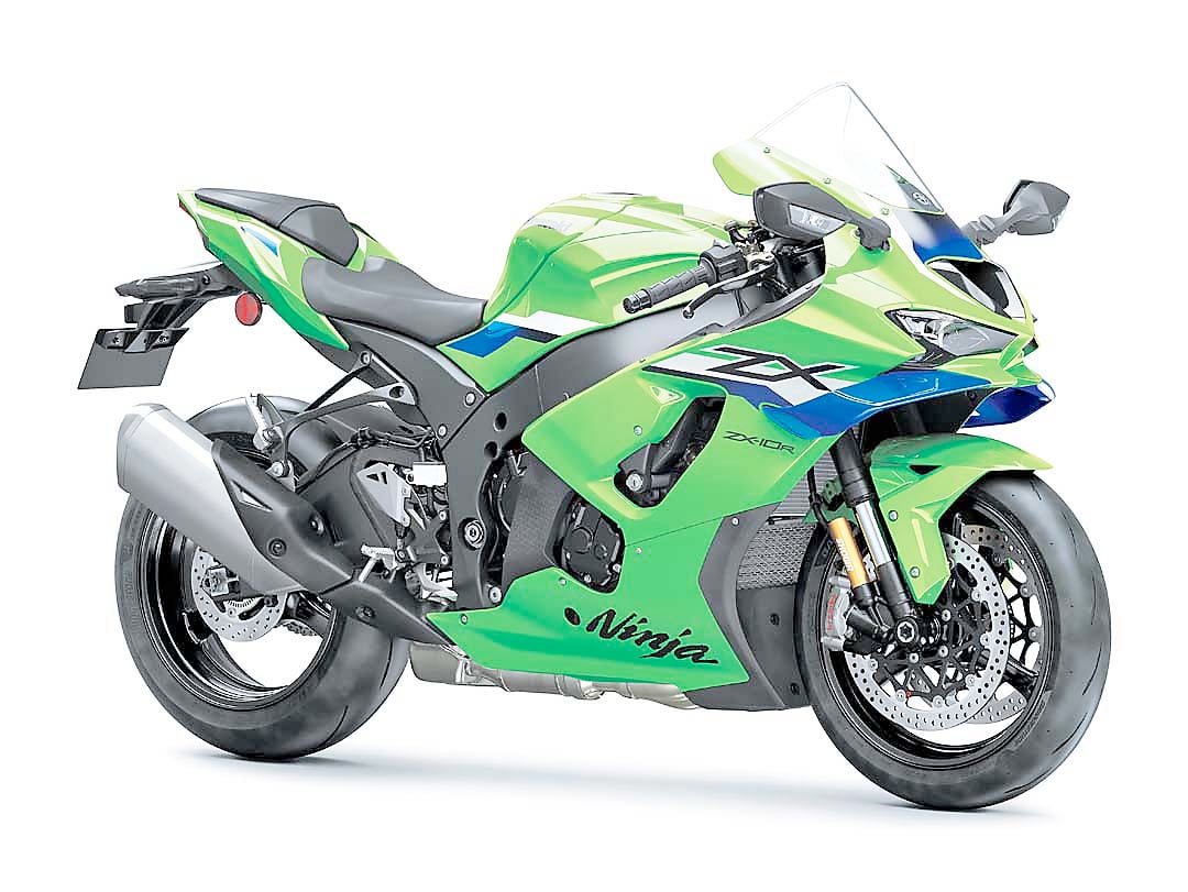 DOWNFORCE increases on the Ninja ZX-10R with larger integrated winglets and race-driven aerodynamic updates.