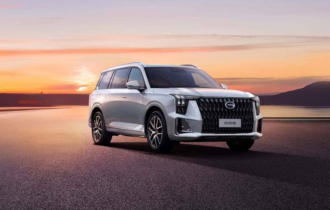 FRONT view of the GAC GS8 HEV, the seven-seat hybrid crossover set to open for orders in March 2026.