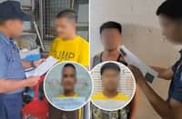 Operatives from the Northern Police District read the Miranda rights to two men wanted for murder during simultaneous warrant operations. The operations were conducted in Caloocan and Navotas City.