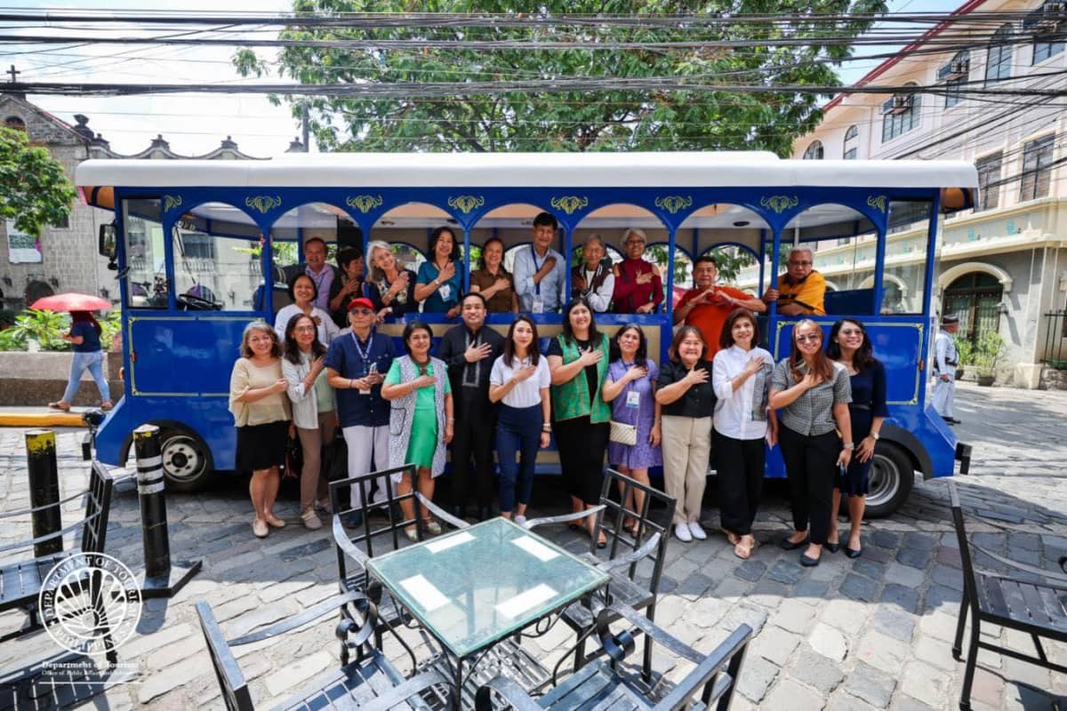 DOT Secretary Christina Garcia Frasco meets with senior citizen tour guides in Intramuros, Manila, on 25 February 2026.