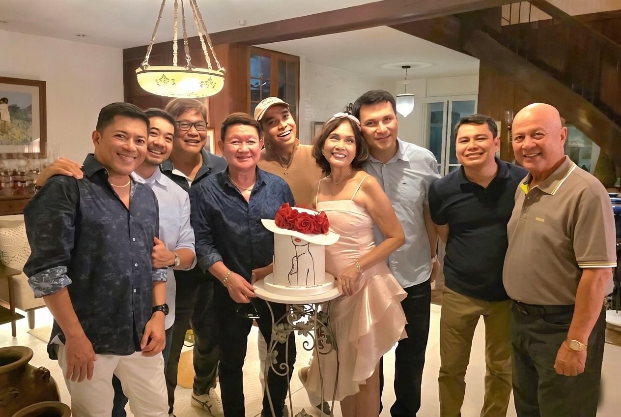TESSIE with her loyal knights, Zandro Guillo,Mark So, Jaime Chua,Albert Garbanzos,Harley Ruedas, Randolph Libres, JP Lim and Nonoy Tirol.