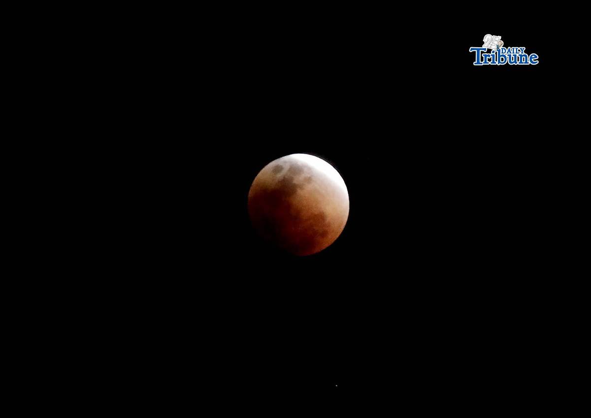 (March 03 2026) A Lunar eclipse as seen from Caloocan City Tuesday Night March 3 2026. Photo/Analy Labor