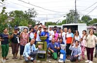 Agrarian Reform Beneficiaries Organizations in Camarines Norte receiving the feed pelletizers and hammer mills from the Department of Agrarian Reform this Wednesday.
