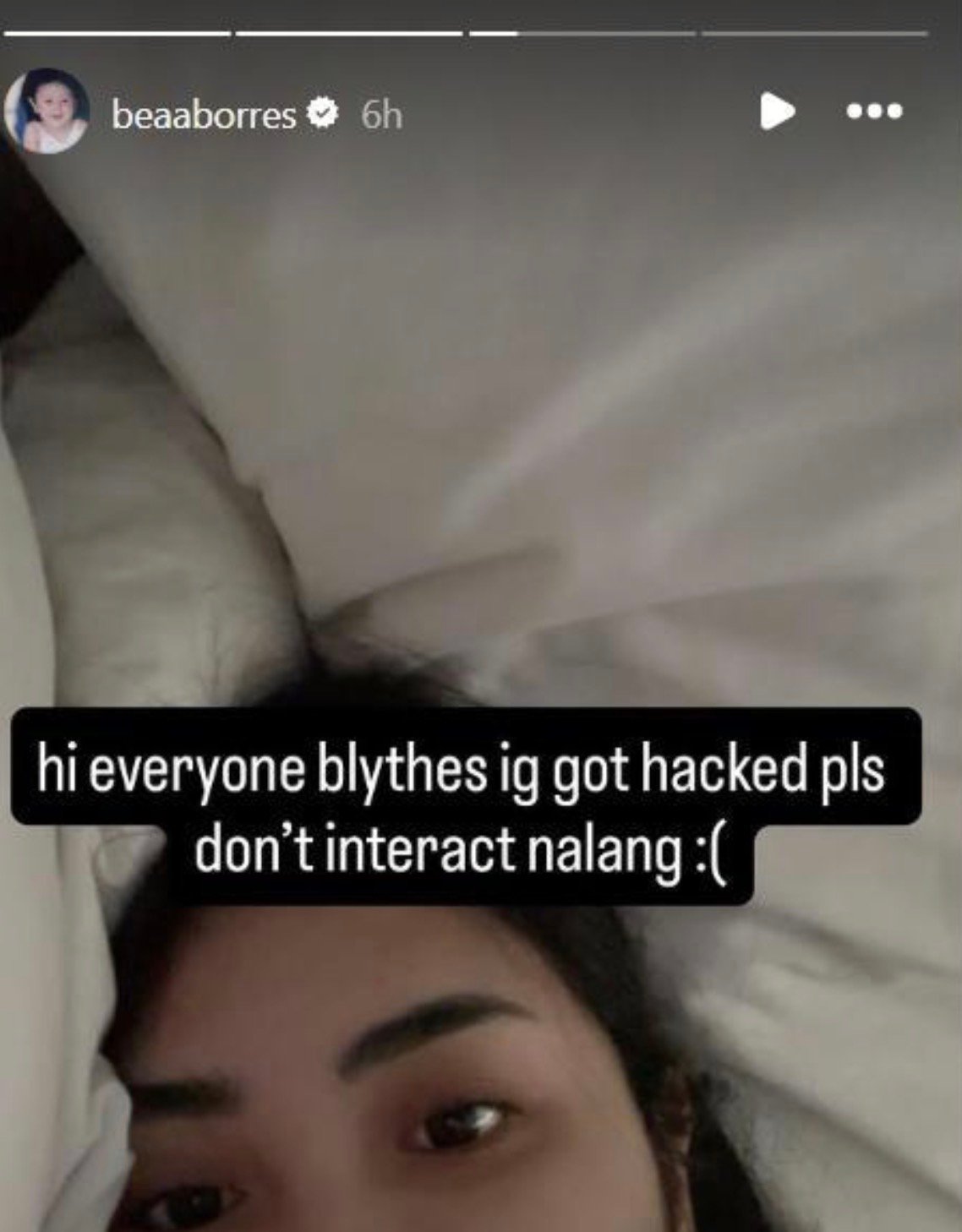 screen shots from Andrea Brillantes hacked IG
