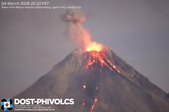 Effusive eruption observed at Mayon