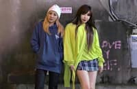 Sandara Park and Park Bom.