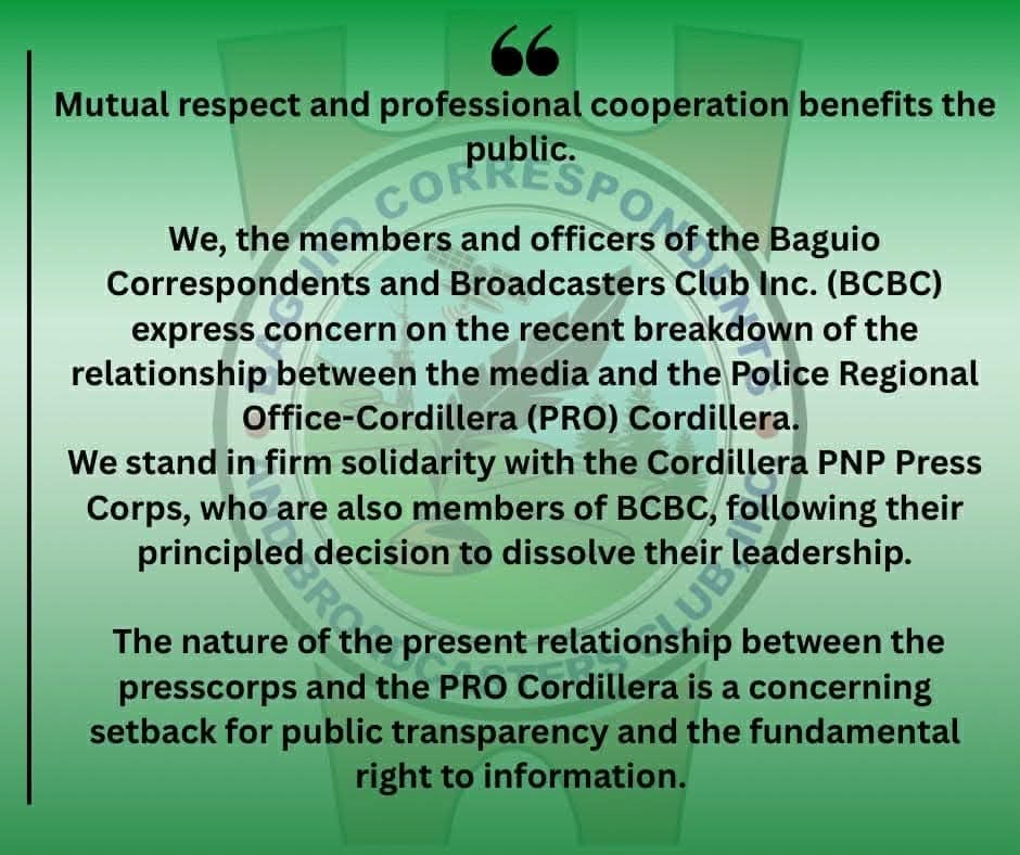 Baguio media group flags worsening ties with police