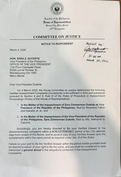 House panel directs VP Sara Duterte to answer impeachment complaints