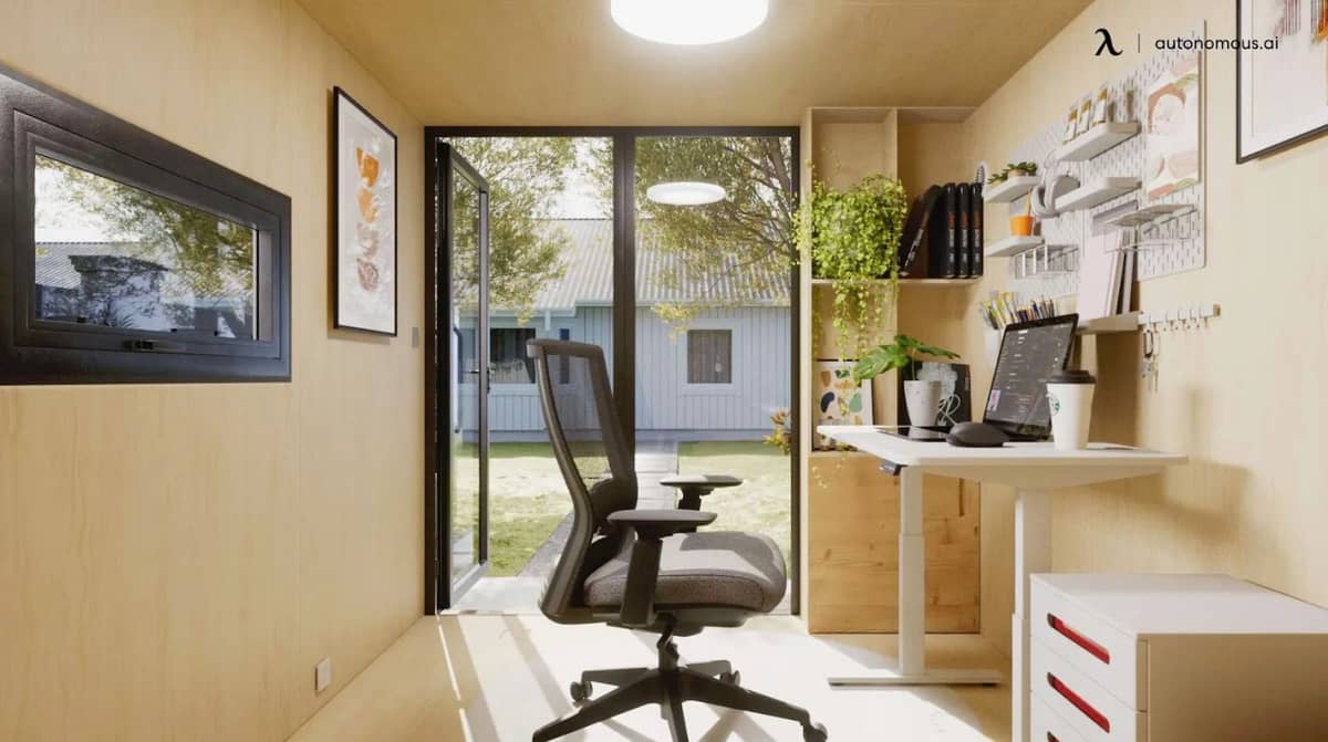 WARM earth tones grounding a modern workspace for clarity and focus.