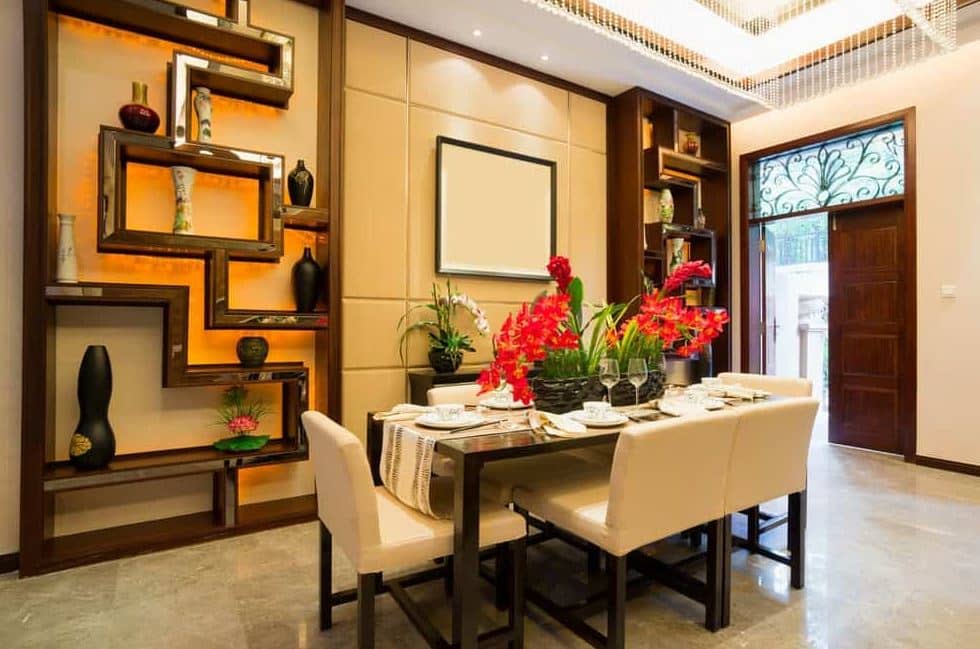 BALANCED color palette in a dining space designed for connection and flow.