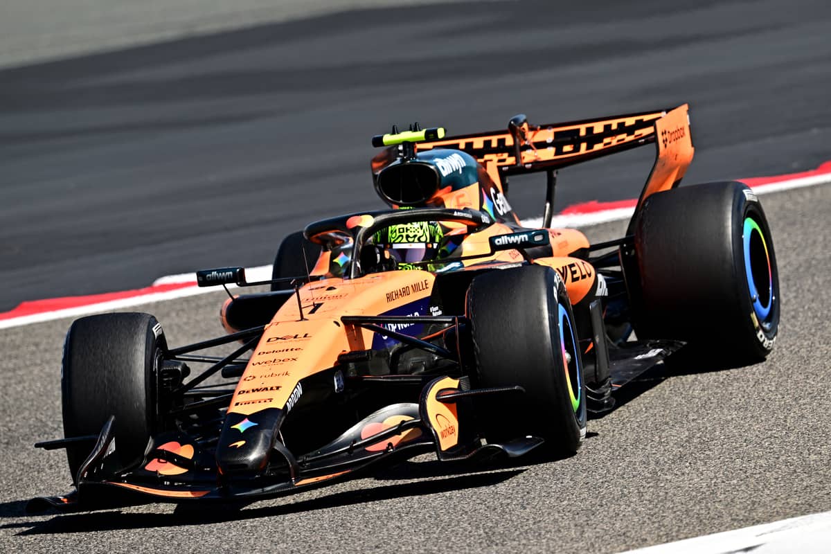 MCLAREN driver Lando Norris runs laps during Formula One pre-season testing at the Bahrain International Circuit in Sakhir.