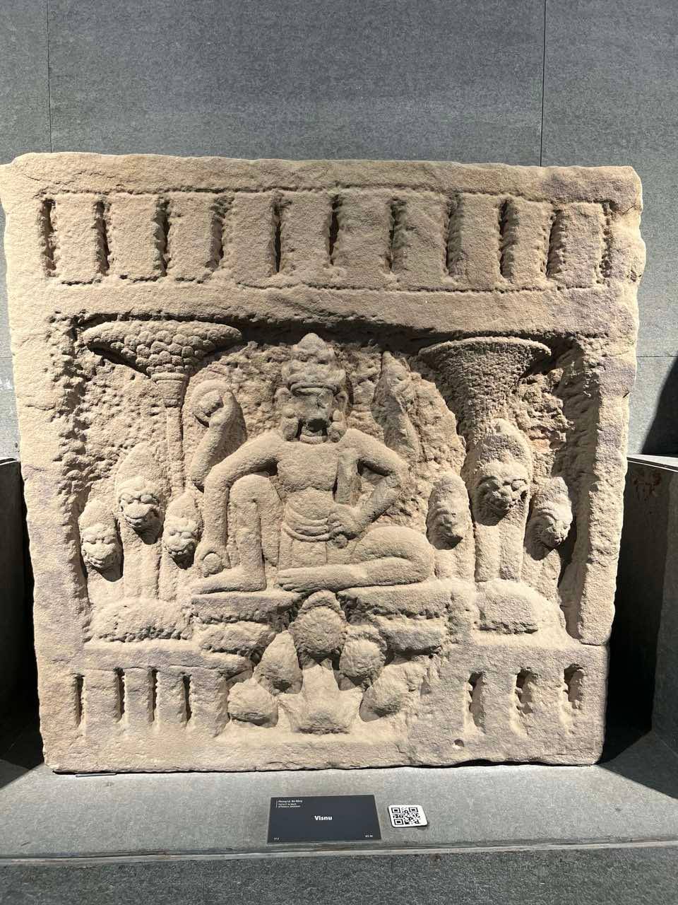 AN etched image of Hindu god Vishnu.