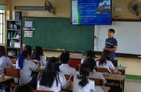 MAYNILAD personnel conduct a wastewater management session for students of Parañaque Science High School as part of the company’s 2025 Wastewater Education Campaign.