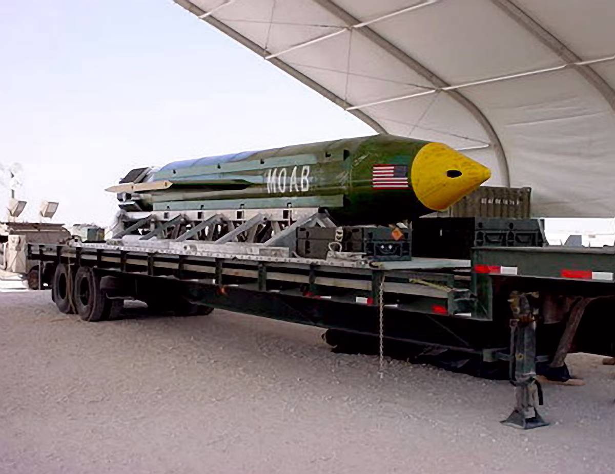 BOMB unit-43/B Massive Ordnance Air Blast, also called the "Mother of All Bombs."