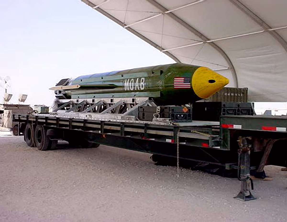 BOMB unit-43/B Massive Ordnance Air Blast, also called the "Mother of All Bombs."