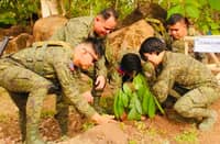 MEMBERS of the 1102nd Infantry 'Ganarul' Brigade launch a Simultaneous Tree Growing Activity in line with the 129th Philippine Army Founding Anniversary at Headquarters 1102Bde, Camp AKA, in Barangay Bual, Luuk, Sulu. The activity gathered Philippine Army personnel, local government representatives, and members of the community in support of the Philippine Army’s nationwide initiative to plant thousands of seedlings across the country.