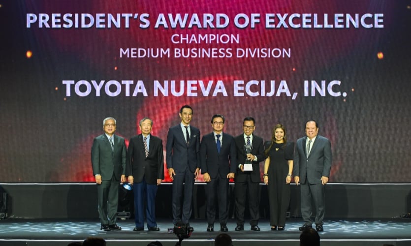 IN PHOTO (L-R): TMP Executive Vice President for Marketing Mr. Jose Maria Atienza, TMP Vice Chairman Dr. David Go, TMP President Mr. Masando Hashimoto, TMP Chairman Mr. Alfred Ty, TNI General Manager Mr. Christian Lawrence Dizon, TNI President Ms. Katherine Ivy Tan & TNI Chairman Mr. Jose B. Tan Jr.