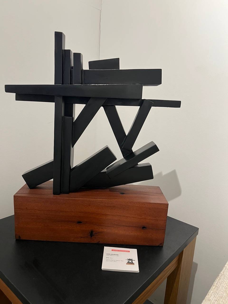 XYZ, Hans Brumann, 2016, Painted steel on Molave base.