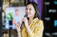 GRACY Chen, chief executive officer of Bitget, speaks about the Blockchain4Her initiative during a Bitget event, highlighting efforts to promote women’s participation and education in the growing Web3 ecosystem.