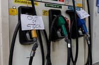 Pump stations are marked “out of stock” at a gas station in Paco, Manila, on Monday, 9 March 2026, after a surge of motorists hoarding petroleum products amid fears of price hikes due to the ongoing conflict in the Middle East.