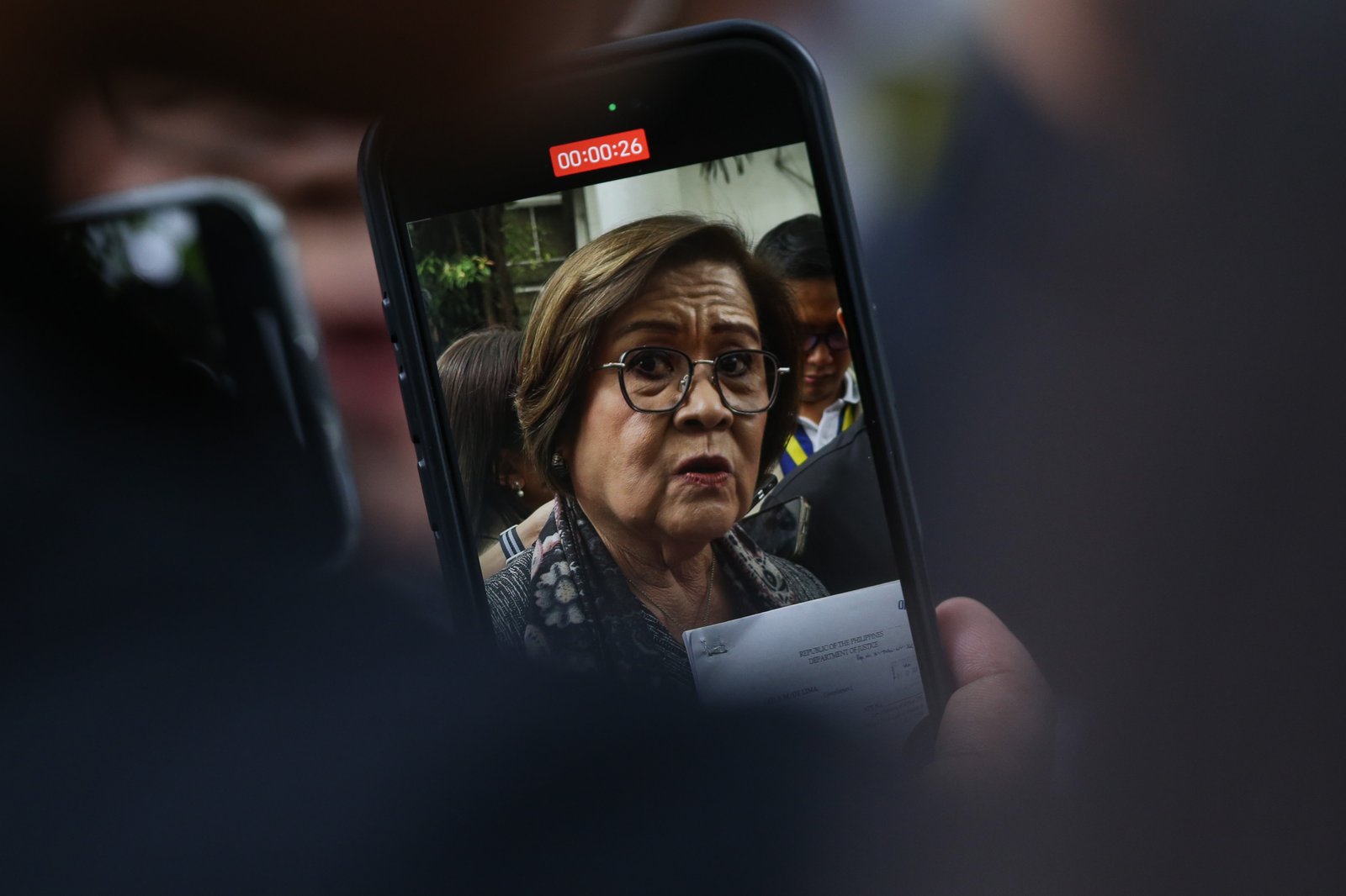 House Senior Deputy Minority Leader Leila de Lima and 2025 Ramon Magsaysay Award awardee Fr. Flavie Villanueva filed a perjury case at the Department of Justice on Monday, 09 March 2026, against 18 former Marines who claimed to have delivered cash for former representative Zaldy Co.