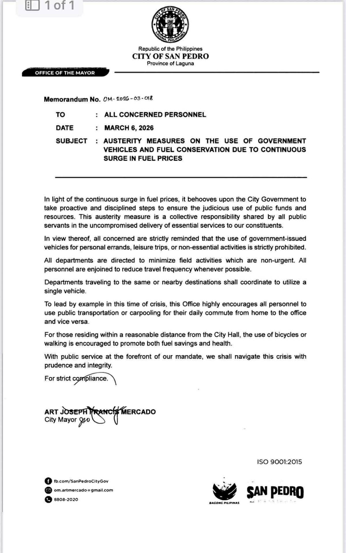 THE misread memo