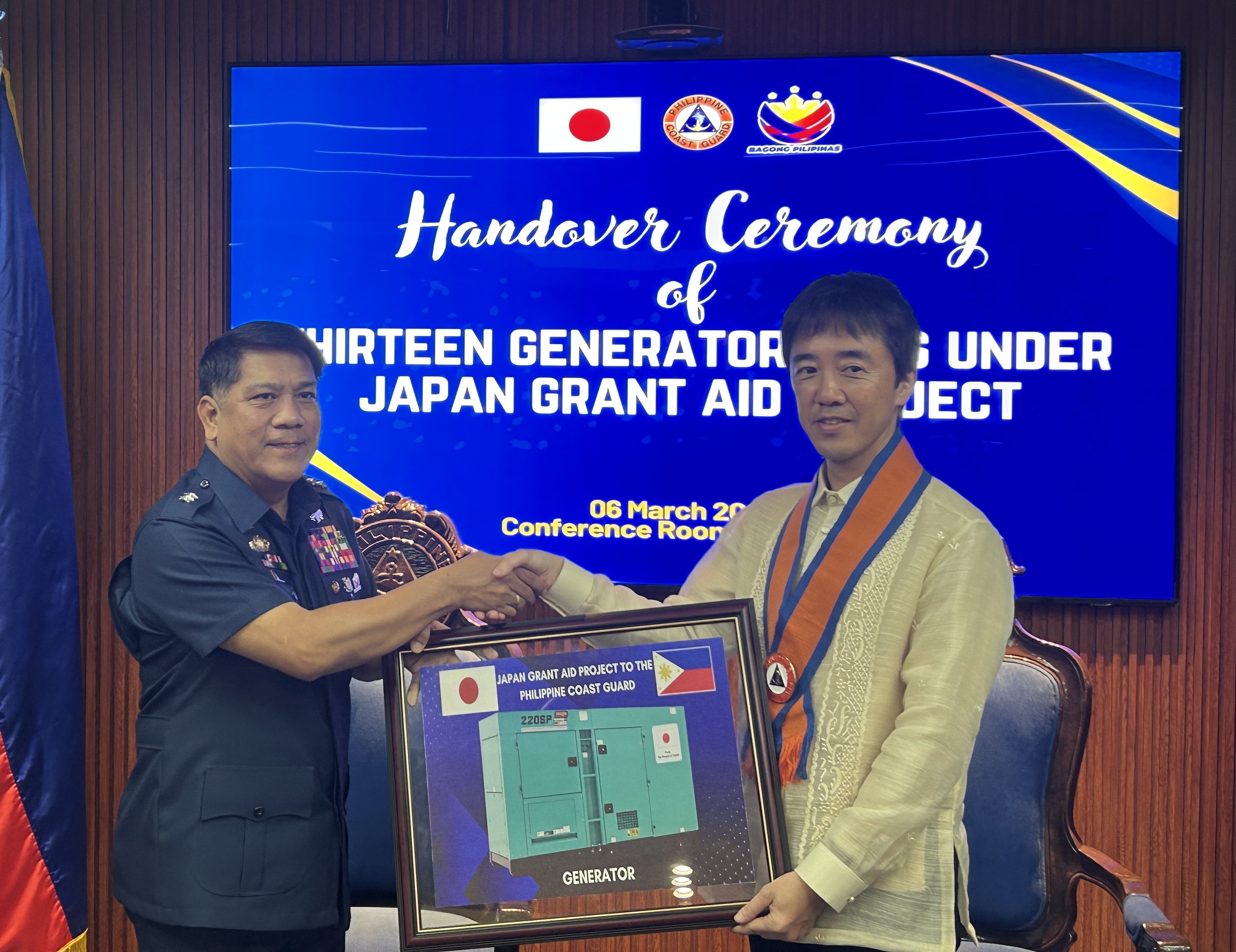 Japan turns over generators to Philippine Coast Guard