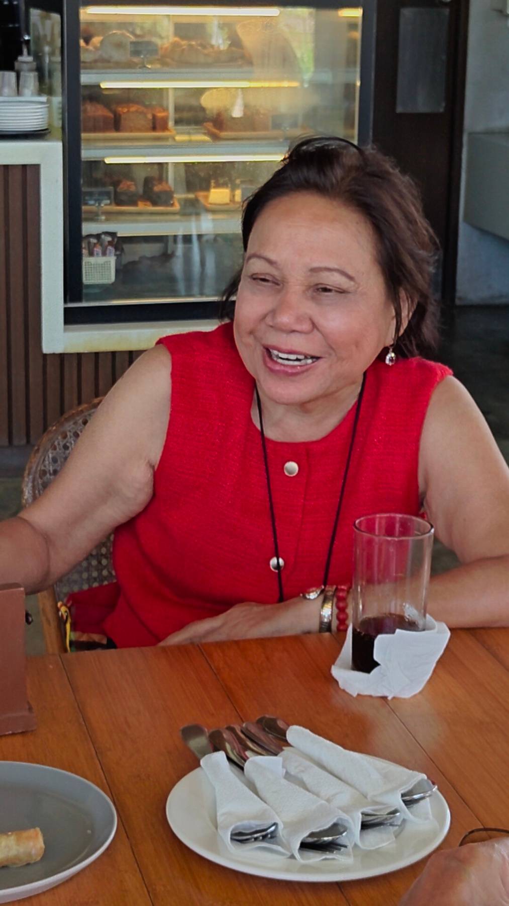 FORMER Senator Cynthia Villar enjoying a relaxed moment at the farm.