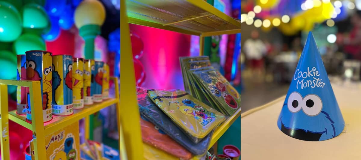 Sesame Street–themed party kits and merchandise are showcased during the launch of Max’s Restaurant’s new celebration packages.