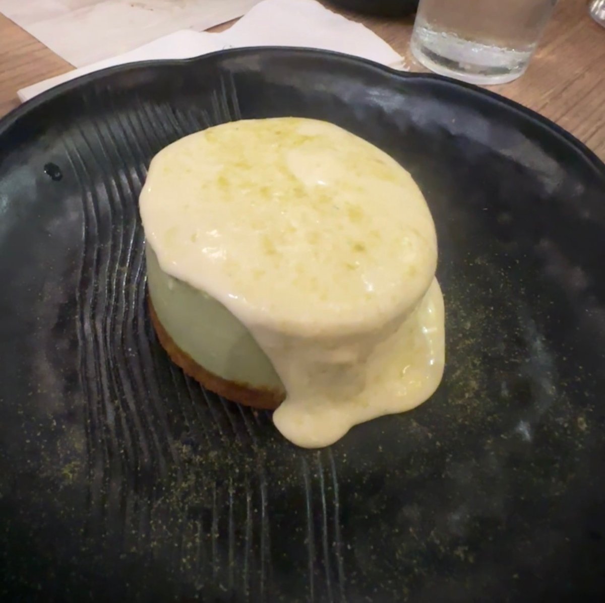 A sweet ending to the meal - Creamy Matcha Cheesecake.