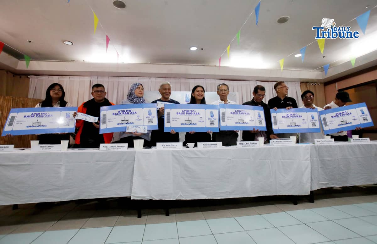 (March 12 2026)  Atin Ito, a broad civil society coalition composed of various civic groups and advocates, hold a press conference at the Philippine Rural Reconstruction Movement (PRRM) in Quezon City on March 12, 2026, to unveil their fourth mission, “Balik Pag-asa,” to deliver aid and support to Pag-asa Island in the Kalayaan Island Group (KIG) this April. Their mission is designed to contribute to addressing reports of Chinese espionage in the West Philippine Sea and to address rising oil prices that heavily impact Filipino fisherfolk and their communities. Photo/Analy Labor
