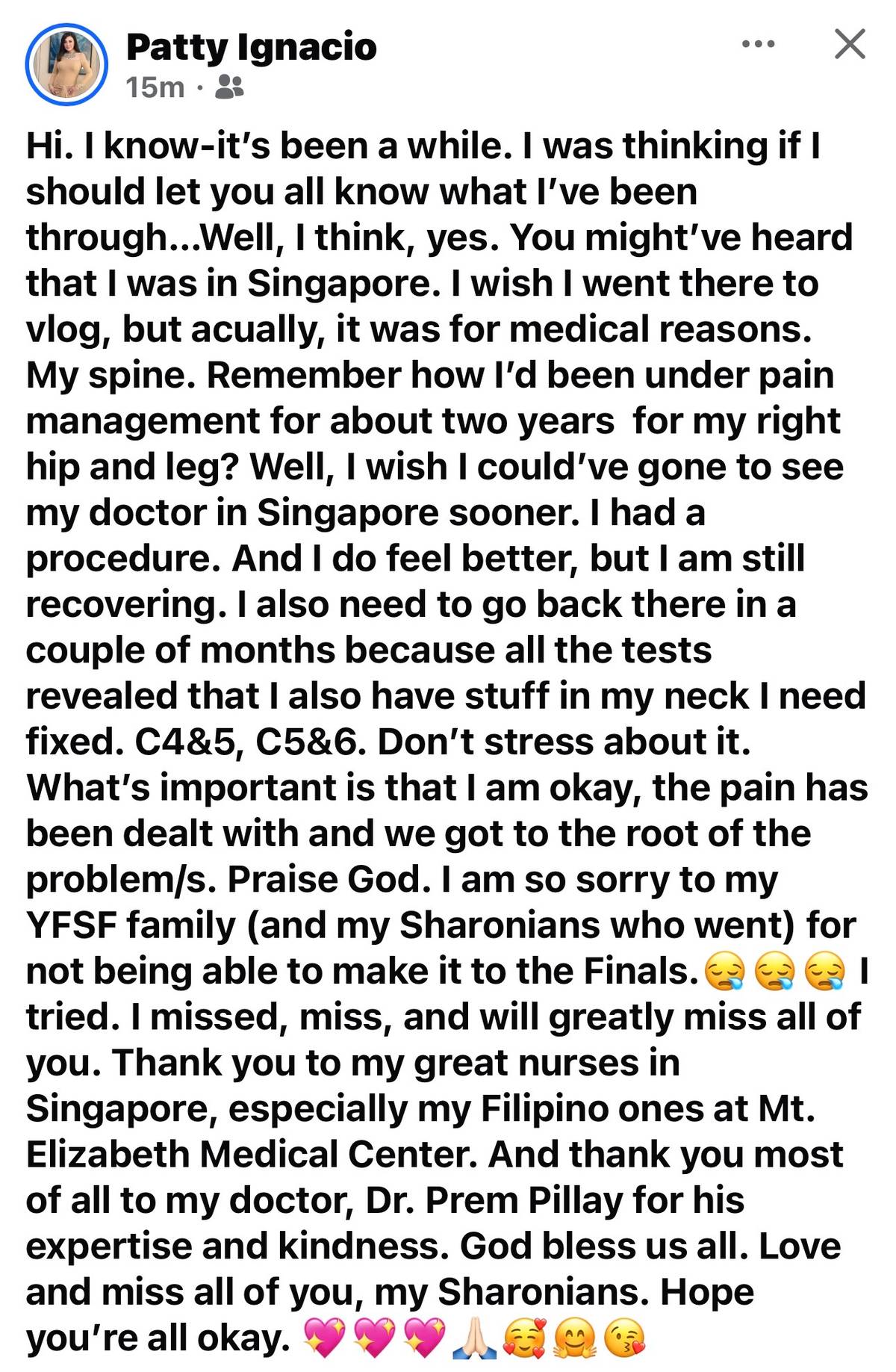 Sharon Cunetas online post