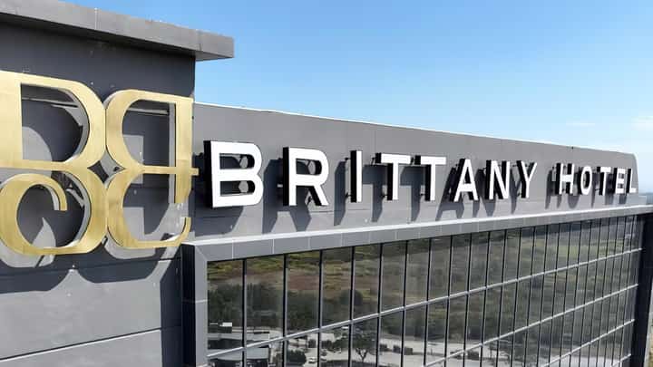 FACADE of Brittany Hotel in Villar City.
