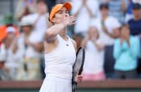ELINA Svitolina celebrates after beating Iga Swiatek, 6-2, 4-6, 6-4, to advance to the semifinals of the women’s singles event of the Indian Wells Open on Thursday.