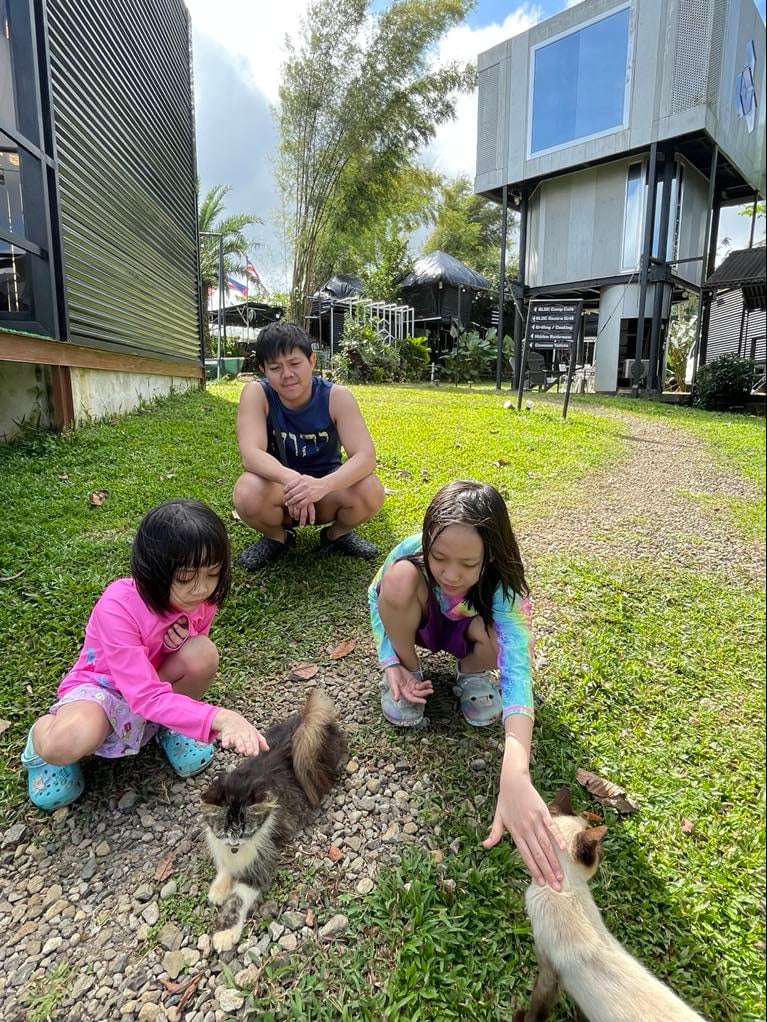 PETS roam freely and mingle with guests.
