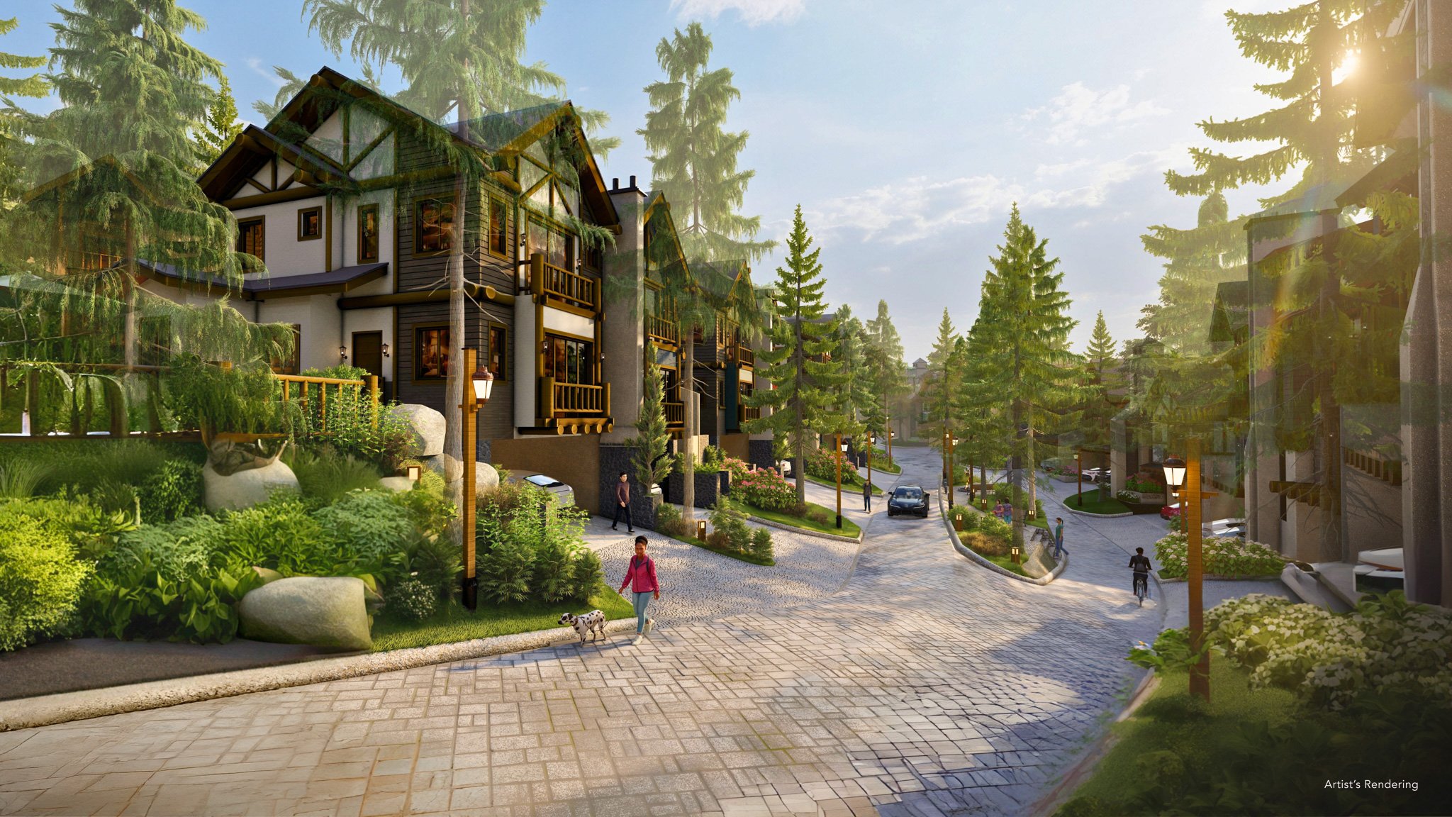 DEUX Maison at Crosswinds in Tagaytay features Swiss chalet–inspired duplex homes nestled among pine-lined landscapes, offering refined mountain living in a serene, nature-rich setting.