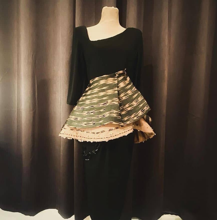 Handcrafted sculptural t’nalak frock.