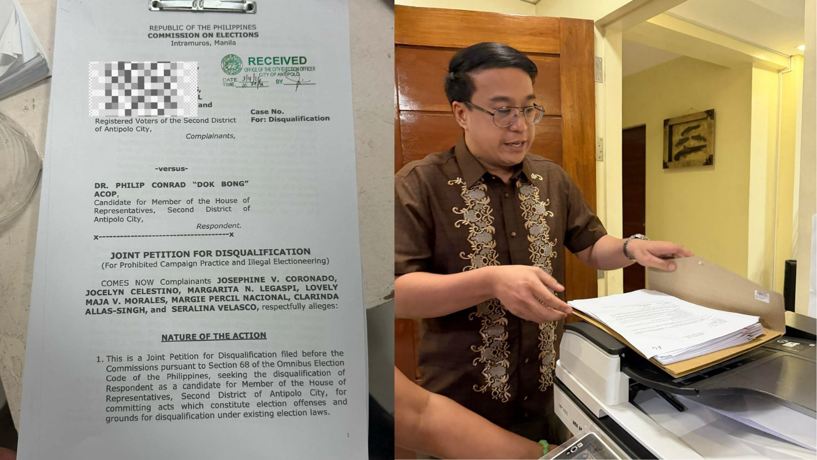 Llaga camp seeks disqualification of Acop in Antipolo special poll 
