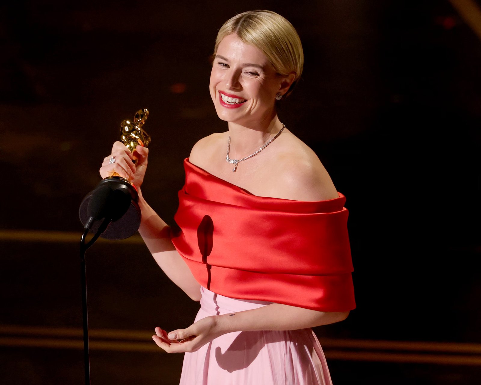 It's been a stellar year for Irish actress Jessie Buckley, who swept through awards season all the way to the Oscars, winning Best Actress anew for "Hamnet"