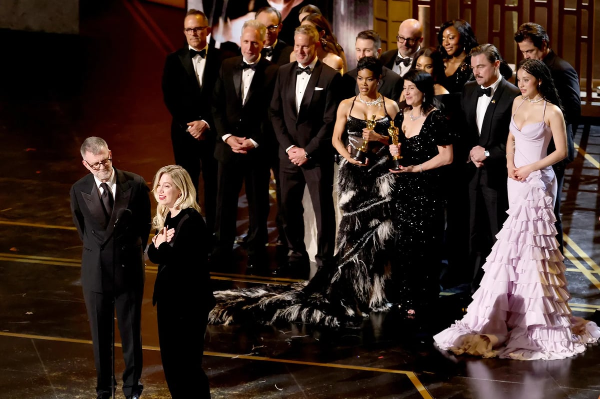 It was a big night for writer and director Paul Thomas Anderson and his film "One Battle After Another," as it won trophies for adapted screenplay, best director, and best picture