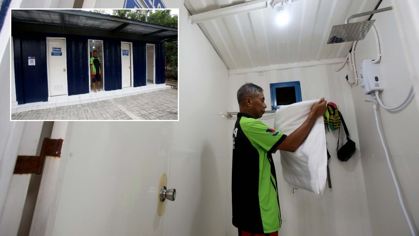 MMDA opens free shower facilities for cyclists in Pasig