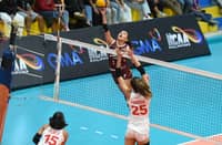 CYRILLE Almeniana soars for a kill to power Perpetual to a 25-12, 25-19, 25-18 win over EAC in the quarterfinals of the NCAA Season 101 women’s volleyball tournament on Wednesday.