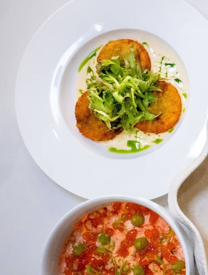 CRAB Cakes and Salmon Donburi.