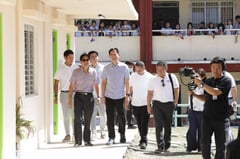 Marcos inspects prefab classrooms, tablets rollout in Bataan school