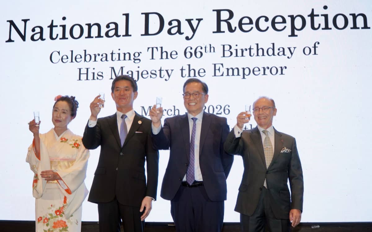 MADAM Akiko and Japan Ambassador Endo Kazuya with DFA Undersecretary for Policy Leo Herrera-Lim and Ambassador of the Kingdom of Morocco to the Philippines Mohammed Rida El Fassi.
