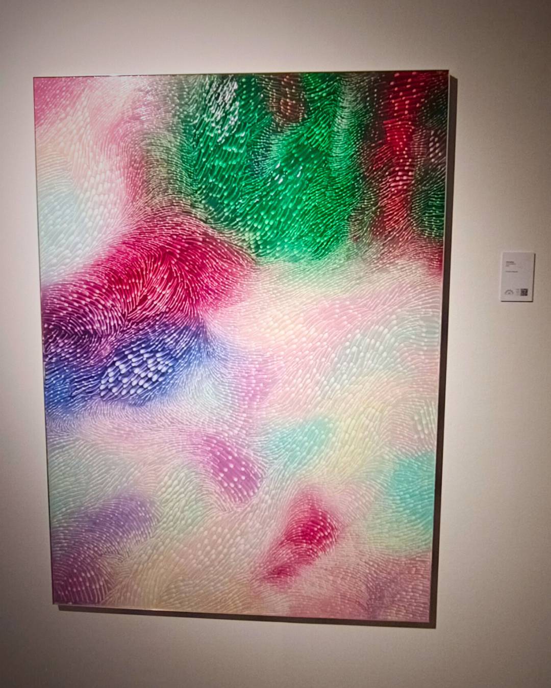 The Sweeping by Peter Zimmerman. Swarm of colors created using his fingers through swiping technique.
