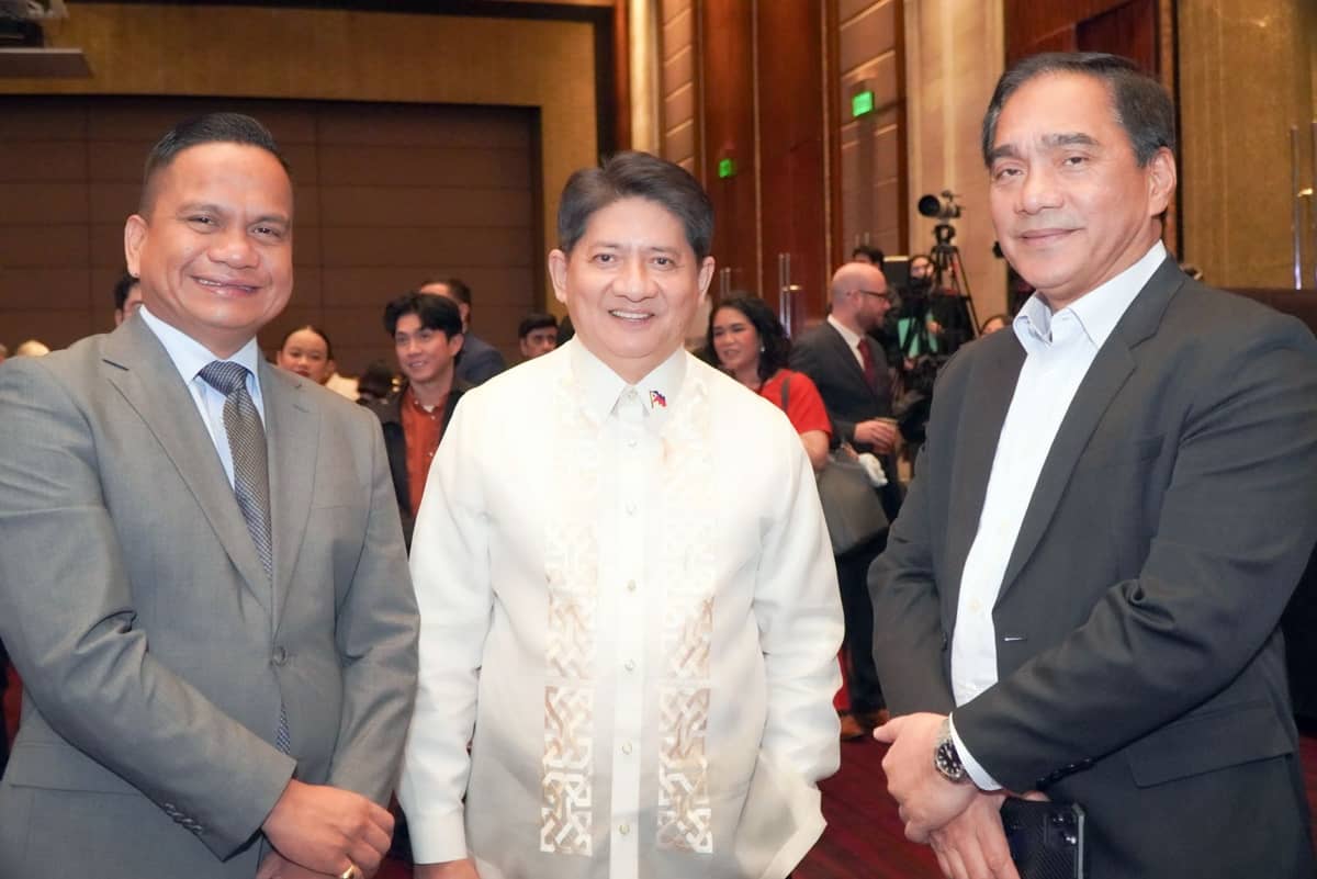 PHILIPPINE Coast Guard Rear Admiral Jay Tarriela, Larry Gadon and Secretary Nestor Perez Arta.