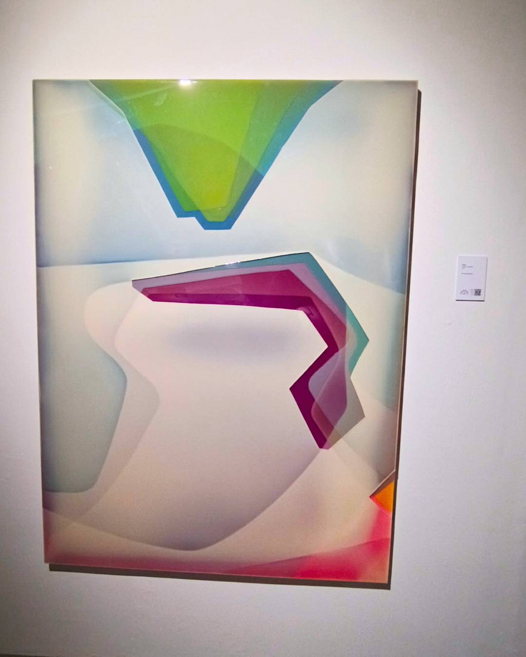 The Plane by Peter Zimmerman. Made up of color pigments mixed with resin and layered on top of each other.