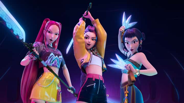 HUNTRIX members Mira, Rumi and Zoey.